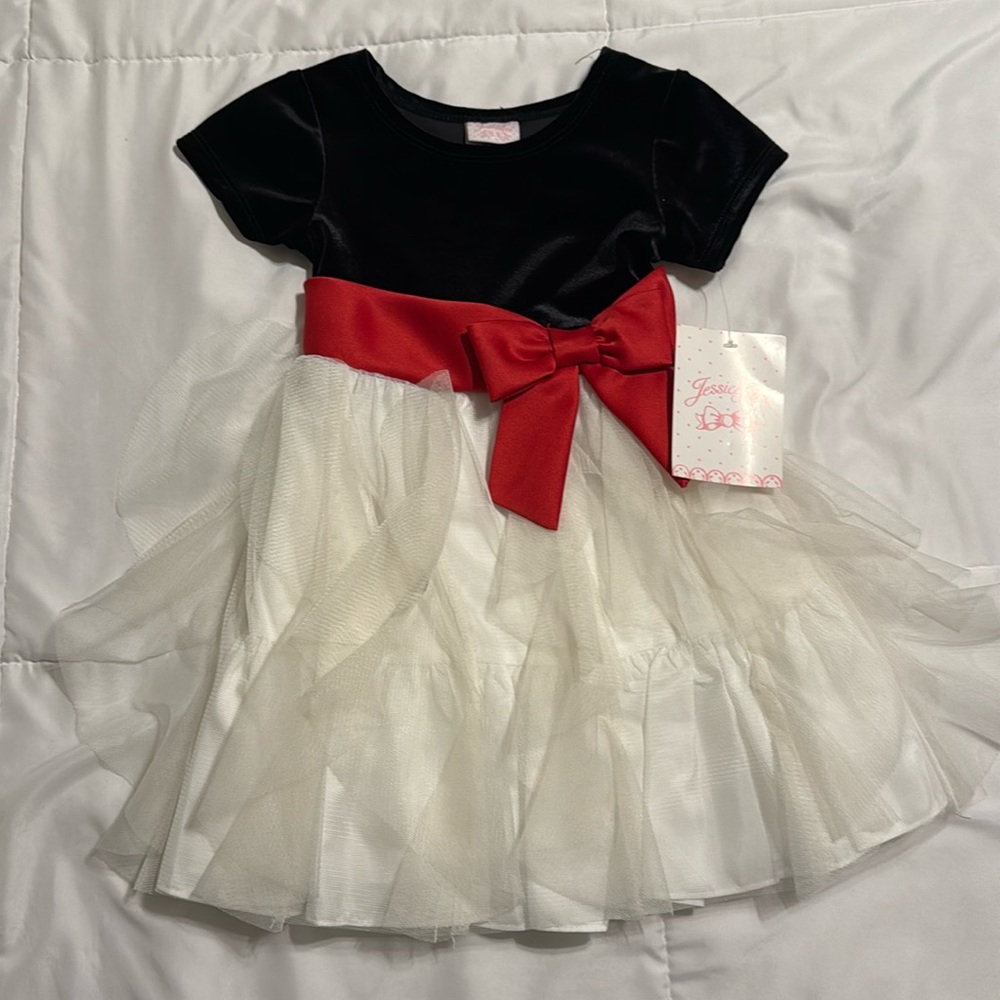 Jessica Ann Black, white, and red dress in size 2T